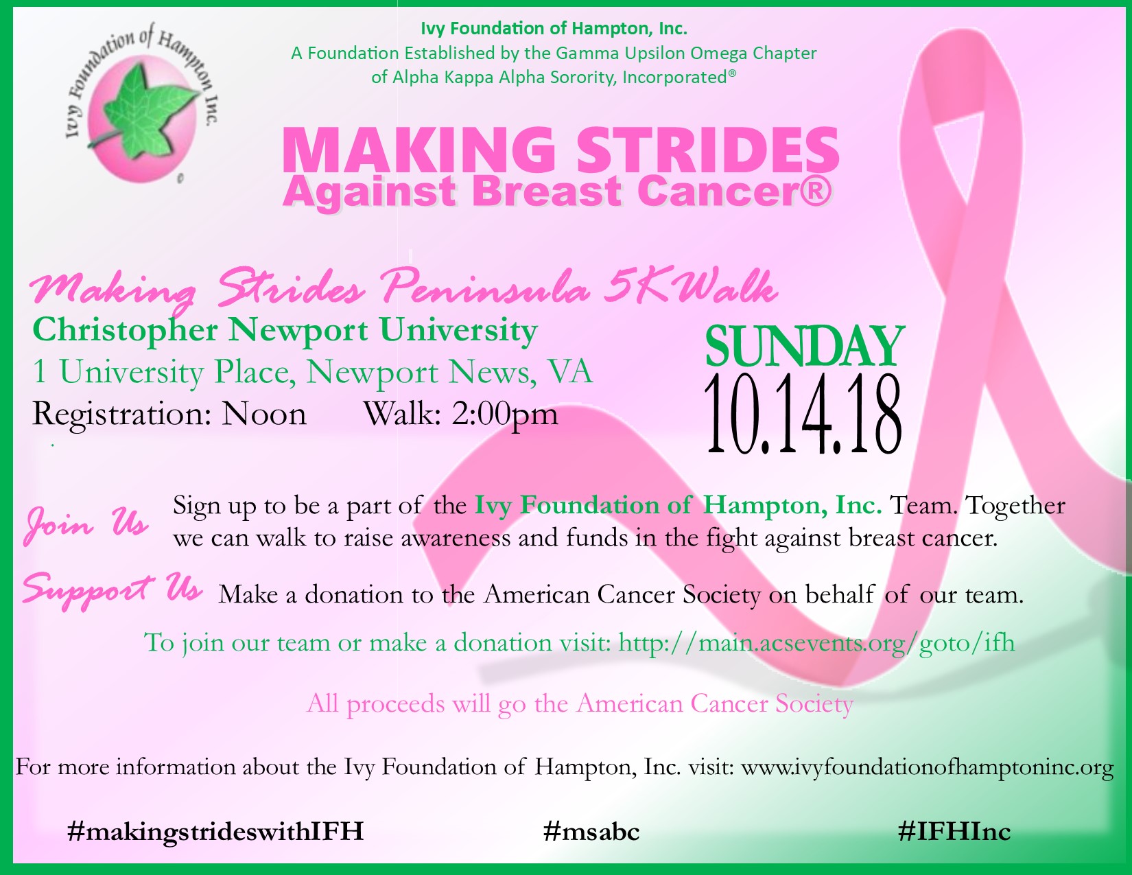 Making Strides Against Breast Cancer 5K Walk